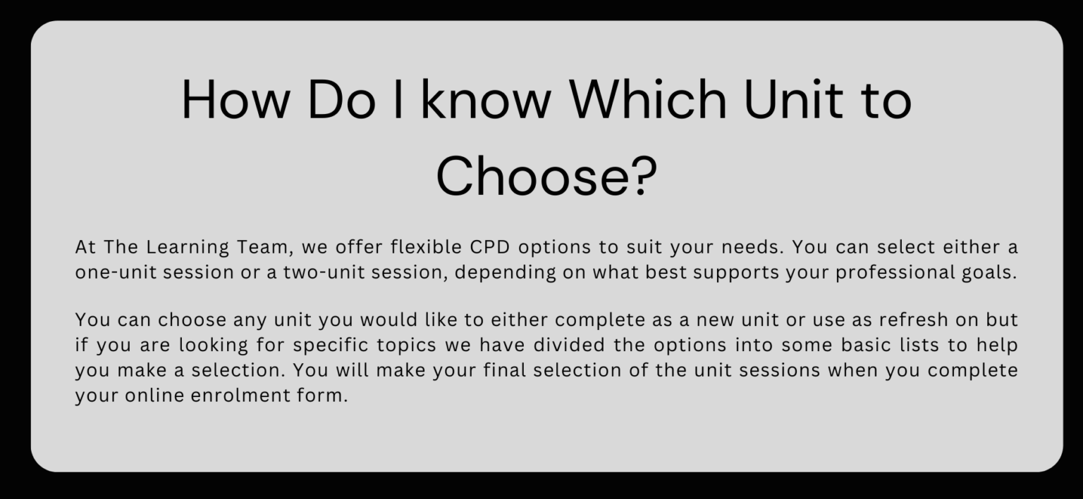 How Do I know Which Unit to Choose?