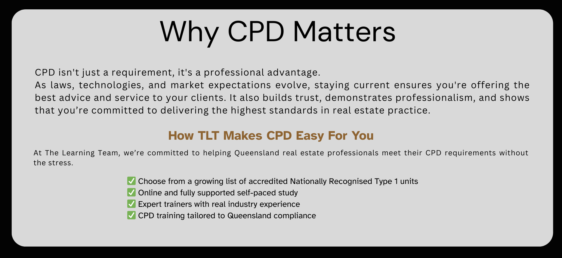 Why CPD Matters for QLD Real estate agents